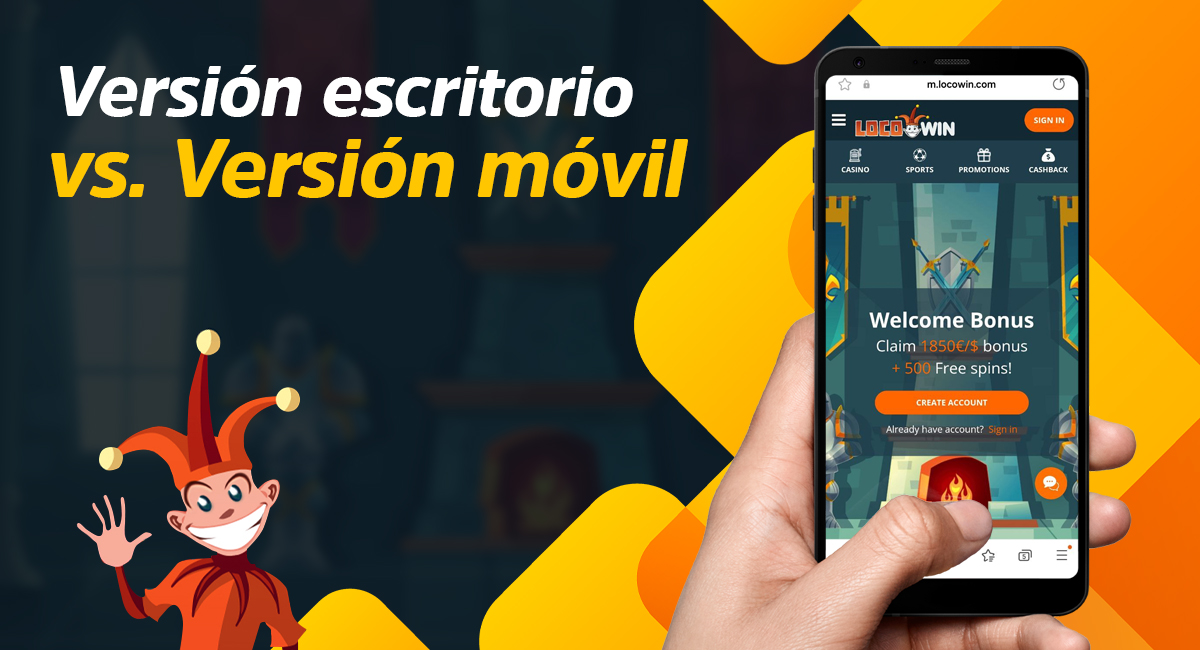 Versión móvil de Locowin comparada con la app para smartphone